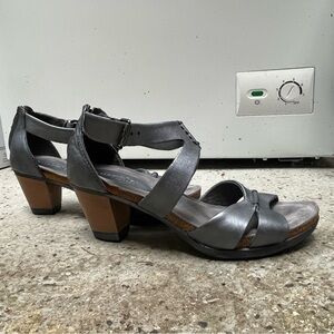 Bussola La Jolla Heeled Sandals, Antique Silver / Cork,  38 / 8.5